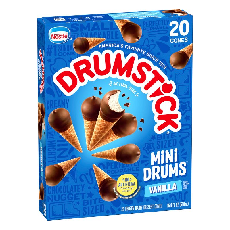 Nestle Drumstick Mini Drums Frozen Sundae Cones Vanilla - 20ct, 4 of 17