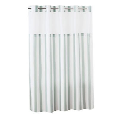 Striped Shower Curtain with Liner Gray - Hookless