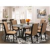 HomeStock 7-Piece Natural Oak Finish Solid Wood Top Dining Table with 6-Chairs - 2 of 4