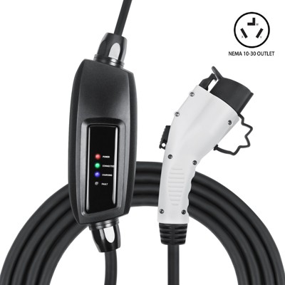 Lectron 240V 16 Amp Level 2 EV Charger with 21ft Extension Cord J1772 Cable & NEMA 10-30 Plug Electric Vehicle Charger