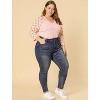 Agnes Orinda Women's Plus Size Top Raglan Floral Print V Neck 3/4 Sleeve Peasant Blouse - 3 of 4