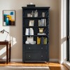 Hommoo 71.5” Retro Bookshelf with 2 Drawers - 2 of 4