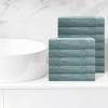 Unique Bargains Hotel Spa Bathroom Highly Absorbent Lightweight Striped Cotton Washcloths 12 Packs - 2 of 4