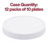 Smarty Had A Party 10" White Flat Round Disposable Plastic Dinner Plates (120 Plates) - image 4 of 4