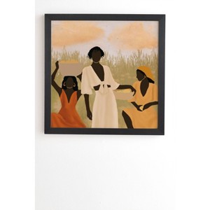 12" x 12" Nawaalillustrations Lemon Picking Framed Wall Art Black - Deny Designs: Modern MDF Screen Print, Vertical Orientation - 1 of 4