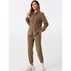 Allegra K Women's 2 Piece Outfits Fall Long Sleeve Button Down Shirt and Pants Set Corduroy Tracksuit - 3 of 4