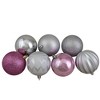 Northlight Shatterproof 3-Finish Christmas Ball and Finial Ornaments -  Pink and Silver - 75ct - 3 of 4