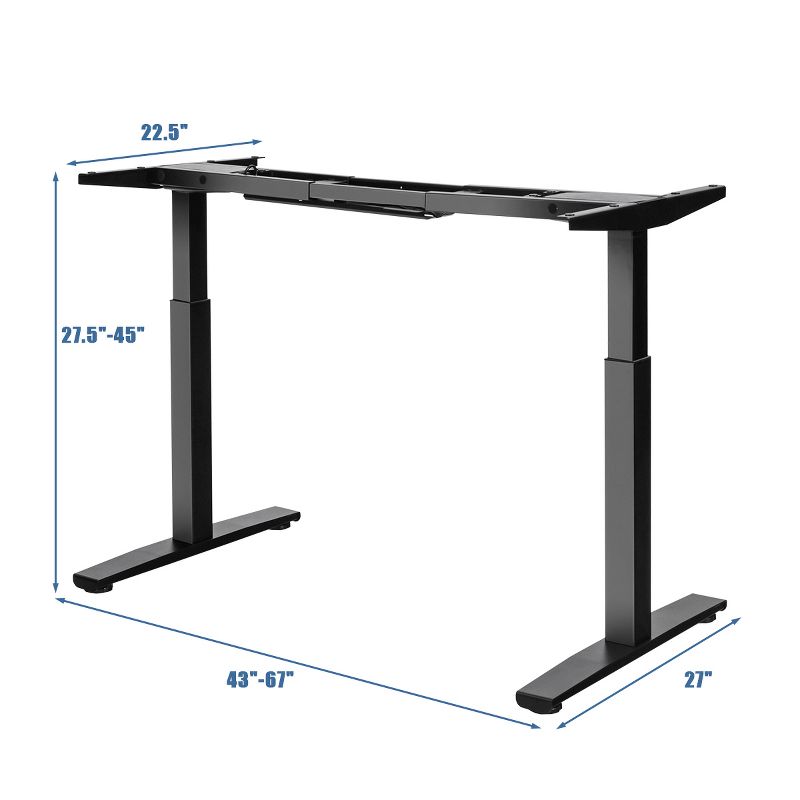 Costway Electric Stand Up Desk Frame Dual Motor Height Adjustable Stand White\Black, 3 of 11