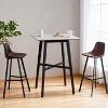 Modern Bar Height 42" Dining Table, Rubberwood Legs and Laminate Table Top, Gray Finish, Black - 2 of 4