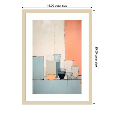 Pastel Abstract Geometric Still Life Wood Framed Print