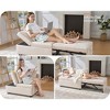 AMERLIFE 3-in-1 Sleeper Chair Bed, Adjustable Backrest Sofa Chair with 2 Pillows, Linen, for Small Spaces - 3 of 4