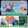 Angel Sar 100-Piece Magnetic Building Blocks Set, Blue Castle Theme Stacking Magnet Cubes, STEM Montessori Sensory Toys for Kids Ages 3-9 - 4 of 4