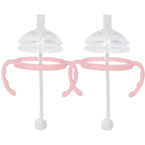 3-in-1 Straw Sippy Cup Conversion Kit for Comotomo Baby Bottles, 5 oz and 8 oz, Pink