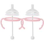 Botabee Straw Transition Cup Kit for Comotomo Baby Bottles fits 5oz & 8oz Bottles, 2 Pack, Pink