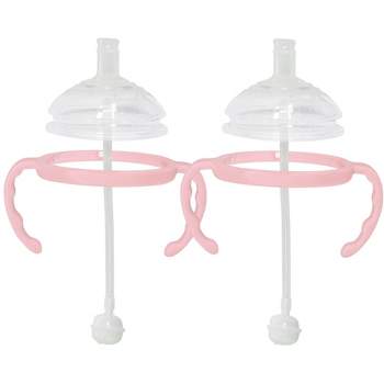 Botabee Straw Transition Cup Kit for Comotomo Baby Bottles fits 5oz & 8oz Bottles, 2 Pack, Pink