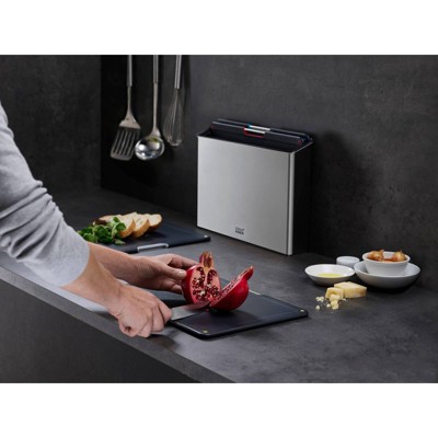 Stainless Steel 4-Piece Color-Coded Cutting Board Set