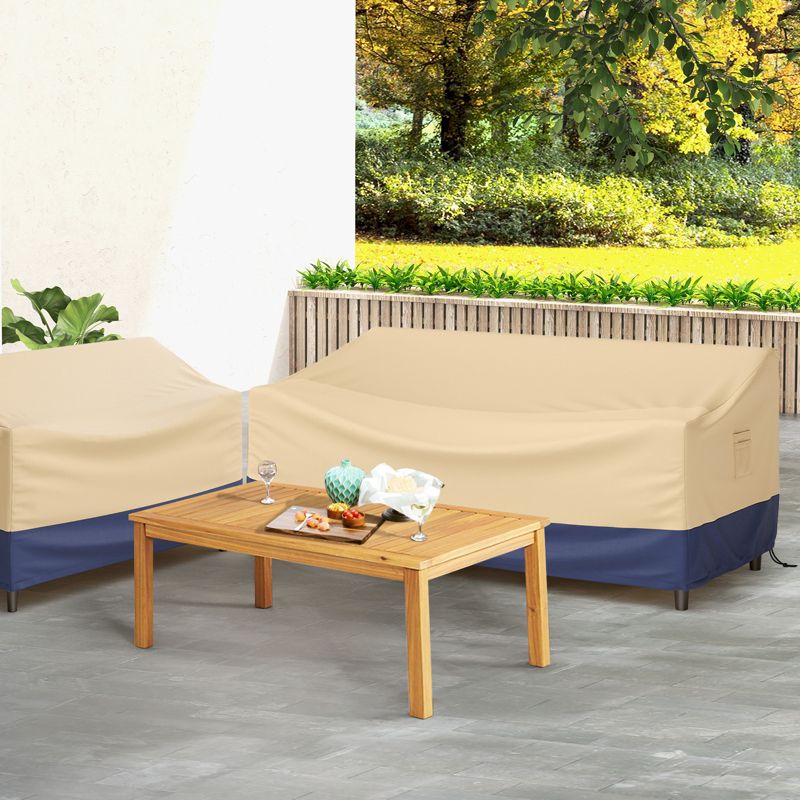 Costway Patio 77''x43'' 3-Seater Outdoor Deep Couch Sofa Cover Waterproof Handle Air Vent, 4 of 11