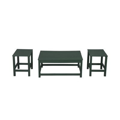 WestinTrends 3pc Outdoor Patio Adirondack Coffeet Table and Side Tables set