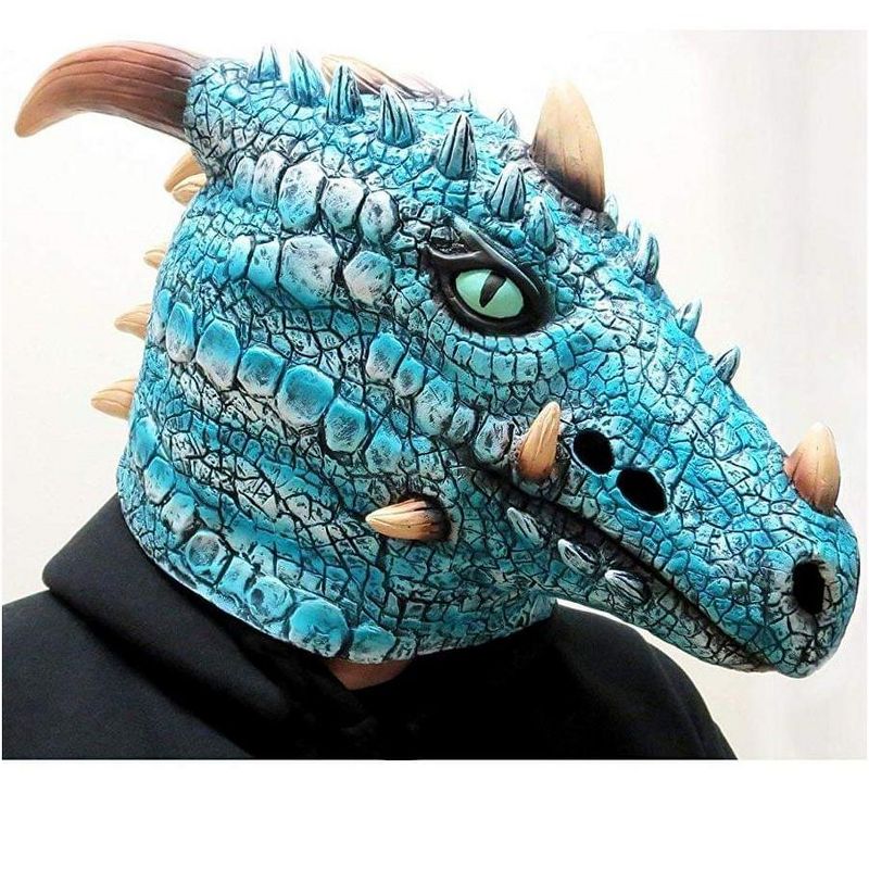 Funworld Ice Dragon (Blue) Adult Costume Mask, 1 of 2