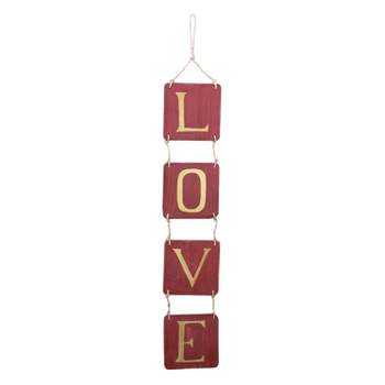 Beachcombers Vertical Love Sign With Rope 5 x 33 x 0.25 Inches.