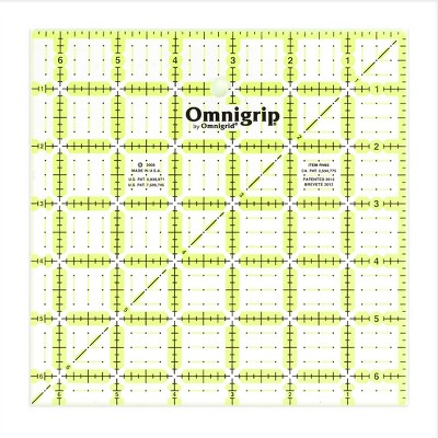 Omnigrid 6-1/2" x 6-1/2" Non-Slip Square Quilting Ruler