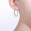 Guili Sterling Silver Colored Cubic Zirconia 3-Stone C-Hoop Earrings – A Stylish and Modern Accessory That Adds a Touch of Elegance to Any Look - 2 of 3