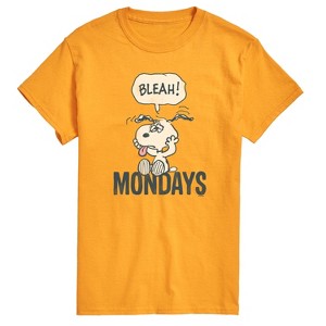 Men's - Peanuts - Bleah Mondays Snoopy -Men's Short Sleeve Graphic T-Shirt Short Sleeve Graphic T-Shirt - 1 of 4