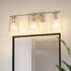DORESshop 22 In. 3-Light Brushed Nickel Bathroom Vanity Light with Clear Glass Shades Modern Wall Sconce for Vanity or Mirror Use - 2 of 4