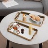 Cheung's Nuvelle Set of 2 Metal Mirrored Trays Gold - 3 of 4
