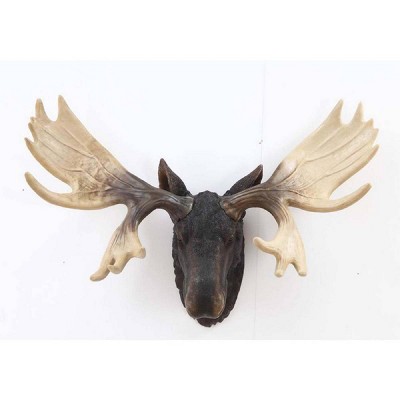 27" Polyresin Moose Head Wall Mount Outdoor Statue Black - Hi-Line Gift