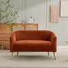 Grungis Modern Corduroy Upholstered Loveseat Sofa with Wooden Nature Legs, 2-Seat Fluffy Single Sofa for Living Room & Bedroom - 3 of 4