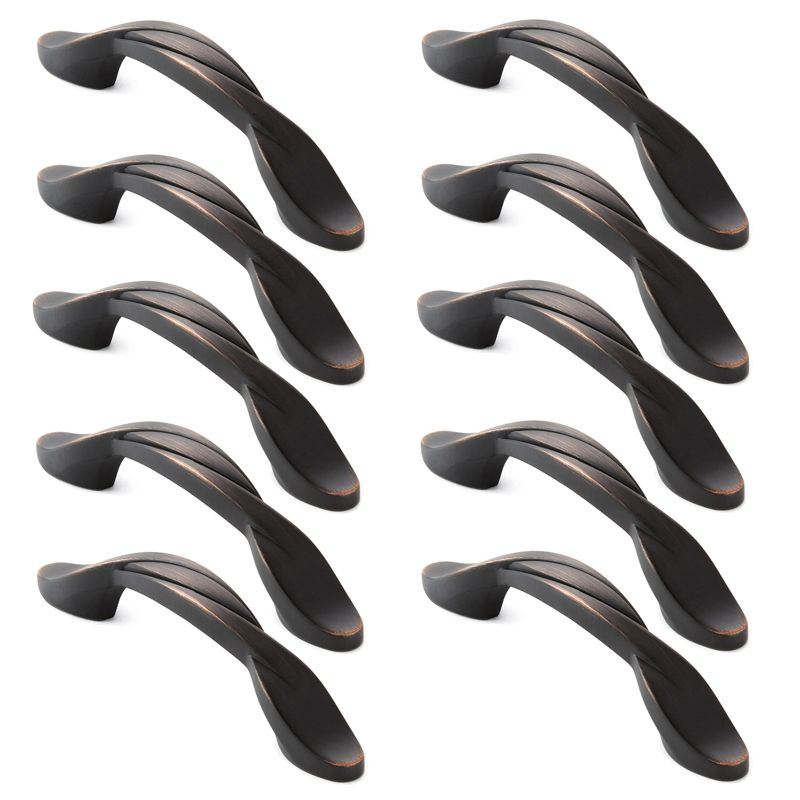 Cauldham Solid Braided Kitchen Cabinet Pulls Handles (3" Hole Centers) - Drawer/Door Hardware - Style M260 - Oil Rubbed Bronze, 3 of 6