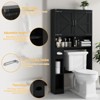 Over The Toilet Storage Cabinet with 2 Barn Doors & Toilet Paper Holder Stand - 3 of 4
