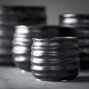 Sullivans 6", 5", 4" & 3" Ebony Ribbed Round Pots Set of 4, Black - 2 of 4