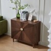 LOVSO 39.4''Buffet Cabinet with Storage, Mid-Century Buffet Storage Cabinet with 2 Doors and Shelves,for Kitchen Room,Walnut - 3 of 4