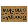 HomeRoots 18" X 30" Brown and Black Coir Welcome Good Bye Outdoor Door Mat - 4 of 4