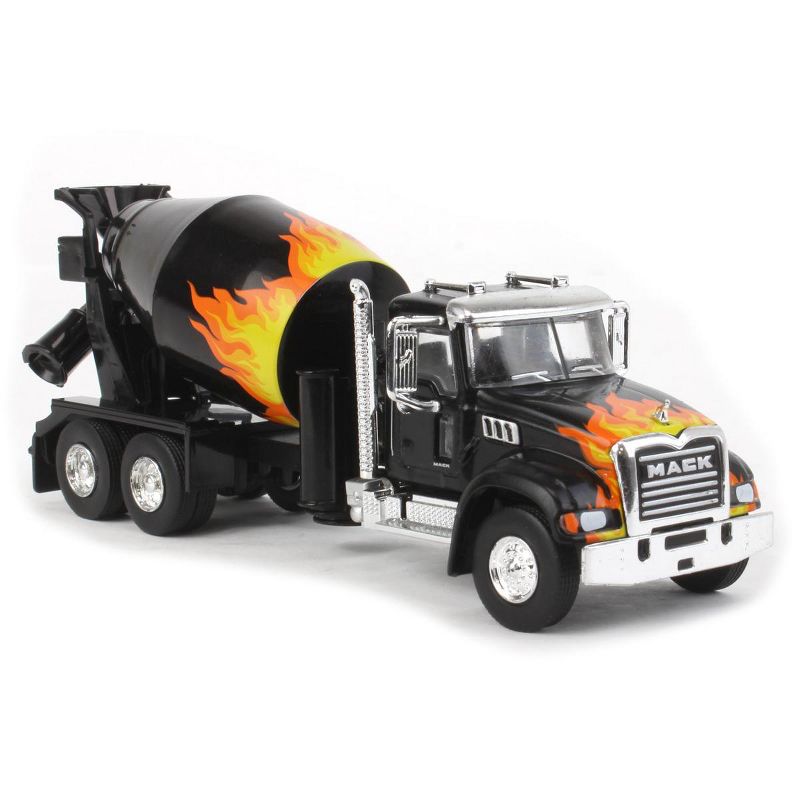 1/64 2019 Mack Granite Cement Mixer, Black with Flames, SD Series 18 Greenlight, 2 of 6