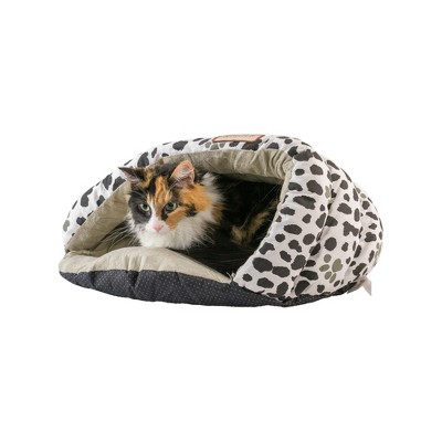 Medium Sage Green and Animal Print Faux Fur Pet Bed