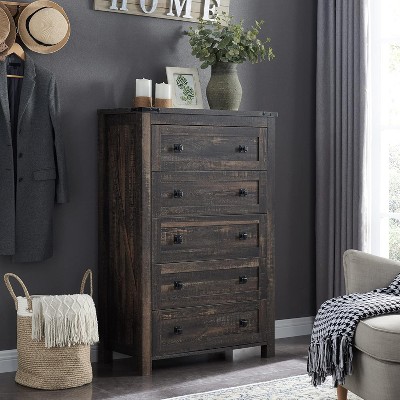 Dresser for Bedroom, Farmhouse Wood Rustic Wide Chest of Drawers, Storage Dressers Organizer for Bedroom, Living Room, Hallway