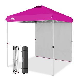 EAGLE PEAK 6.6x6.6 Pop Up Canopy Tent with One Sidewall, 8 Stakes and 4 Ropes - 1 of 4