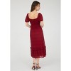 August Sky Women's Textured Mesh Puff Sleeve Midi Dress - 2 of 4