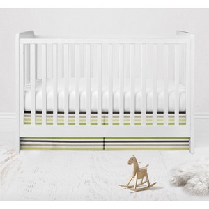 Bacati - Mod Stripes Green/Yellow/Choc Crib or Toddler Bed Skirt - 1 of 4