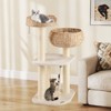 Tangkula 41" Hand-Made Cat Tree Tower Natural Bowl Shaped w/ 2 Perch - 4 of 4