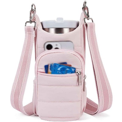 BABYYER Crossbody Water Bottle Bag Water Bottle Pouch Mug Holder with Shoulder Strap for Walking, Hiking and Cycling