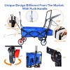 YONWAY All-Terrain Folding Collapsible Utility Wagon,with Push Bar Portable Heavy Duty 150 Lbs Capacity Cart Buggy for Beach,Garden,Park - 2 of 4