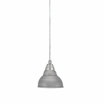 Toltec Lighting Any 1 - Light Pendant in  Brushed Nickel with 7" Brushed Nickel Double Bubble Metal Shade Shade