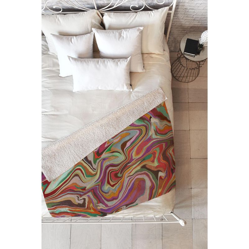 Alisa Galitsyna Colorful Liquid Swirl Fleece Throw Blanket - Deny Designs, 1 of 3