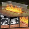 POCASSY 5PCS Outdoor Patio Furniture Set with Fire Pit Table, Brown Wicker Patio Furniture Couch Outdoor Swivel Chair and 43" Propane Firepit Table - 2 of 4