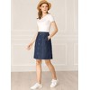 Allegra K Women's Elastic Back Short Button Down Denim Skirts with Pockets - 4 of 4