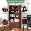 Tall Bookshelf, 63 Inch Wood Bookcase With 2 Cabinets, Shelves, 5-Tier Book Shelf Storage Organizer, Modern Freestanding Display Shelf Unit - 4 of 4